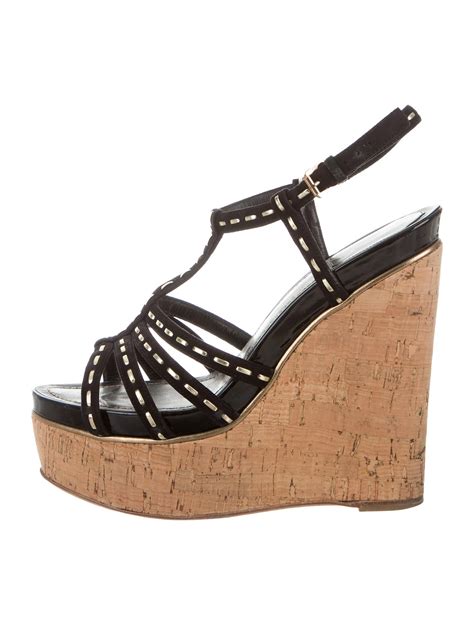 dior lace up|Dior wedge platform sandals.